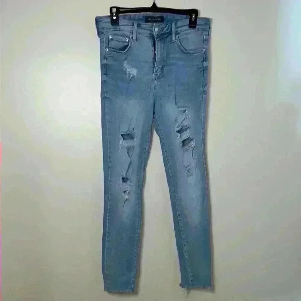Aeropostale Light Blue Distressed High Rise Jeggings Women Size 4 - Picture 1 of 6